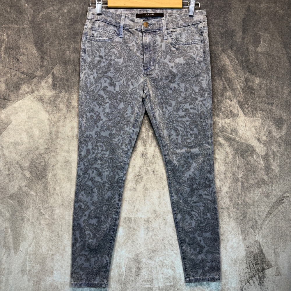 Joe's Jeans High Water Womens 27 Blue Lyocell Cotton Paisley Skinny Ankle Denim